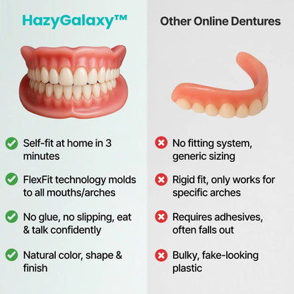 ✨ ENDS TODAY 80% OFF🔥 HazyGalaxy™ Custom-Fit Dentures 🦷Smile with Confidence